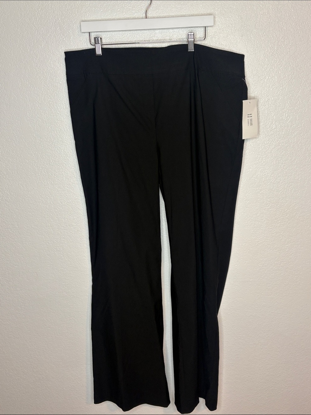 Rekkuna Black Wide Leg High Waisted Pull On Stretchy Trousers Size XXL NWT